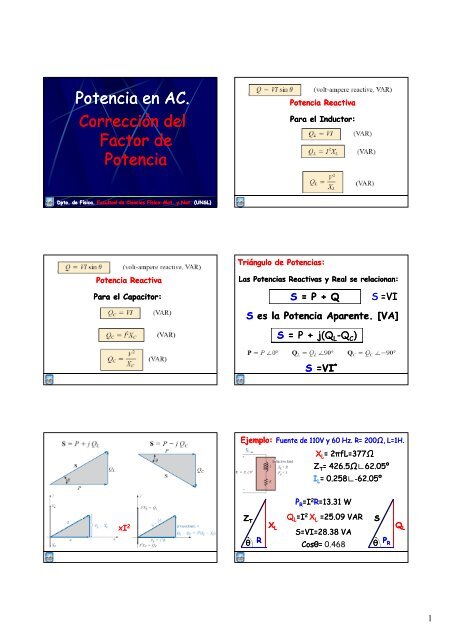 Potencia en AC Potencia en AC. Corrección del Factor de Factor de ...