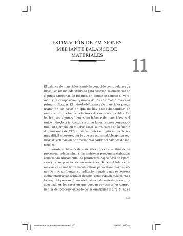 estimación de emisiones mediante balance de materiales