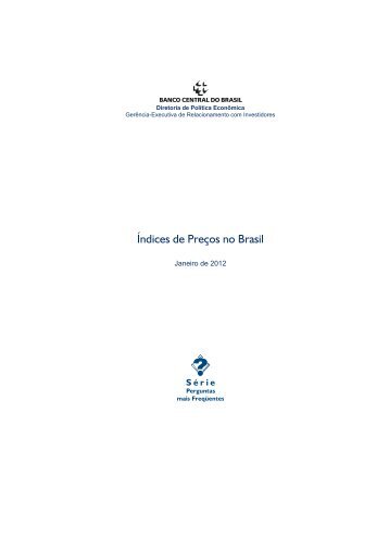FAQ 2 - Índices de Preços no Brasil - Banco Central do Brasil