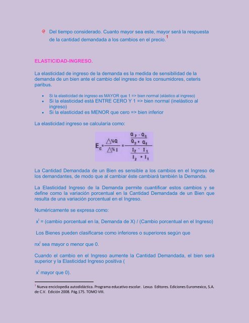 2.2 ELASTICIDADES: PRECIO, INGRESO Y CRUZADA. - yamelit