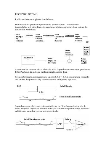 RECEPTOR OPTIMO: Ruido en sistemas digitales banda base