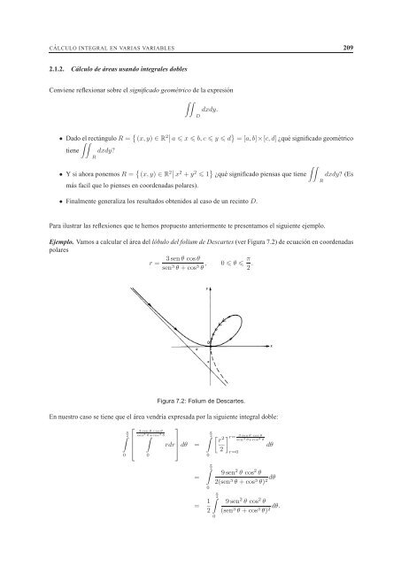 CAPÍTULO 7 C ´ALCULO INTEGRAL EN VARIAS VARIABLES