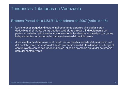 Tendencias Tributarias en Venezuela - Venamcham