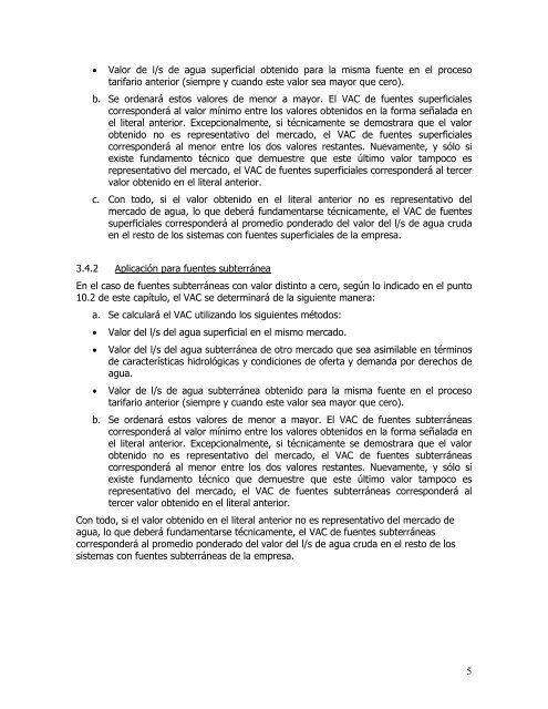 3 Metodología de determinación del valor del agua cruda - Siss