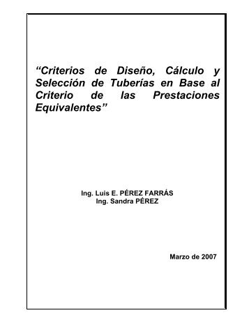 criterios de diseño, calculo y seleccion de tuberias