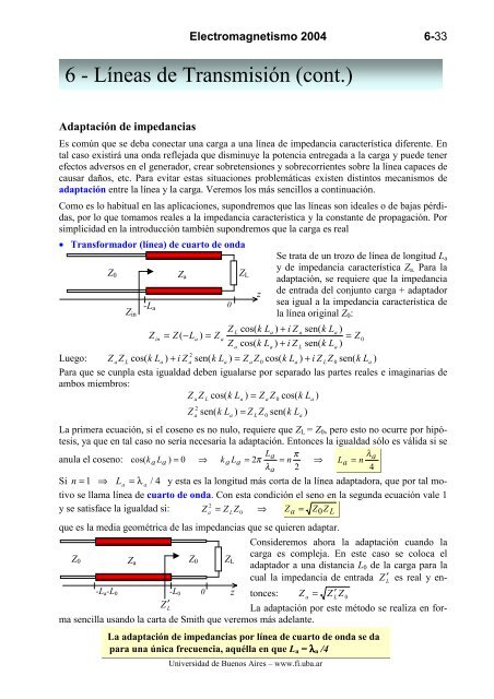 6 - Líneas de Transmisión (cont.) - Facultad de Ingeniería - UBA ...