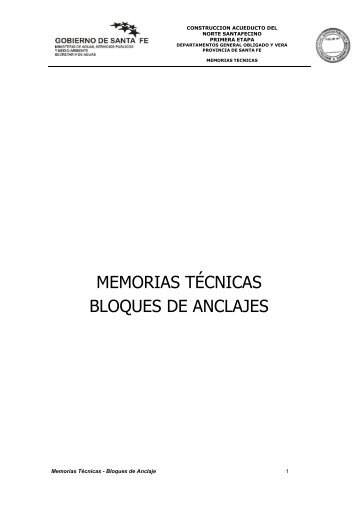 memorias técnicas bloques de anclajes - Gobierno de la Provincia ...