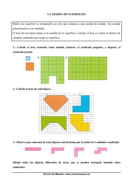 Tema 14 - La medida de la superficie - El Rincón del Maestro