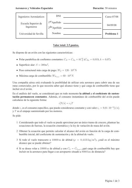 Problema de aeronaves - Universidad de Sevilla