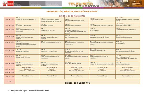 PROGRAMACION STVE 2010 - Perú Educa