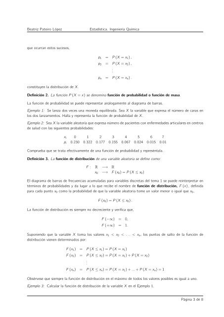 ESTADÍSTICA - Departamento de Estatística e Investigación Operativa