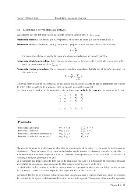 ESTADÍSTICA - Departamento de Estatística e Investigación Operativa