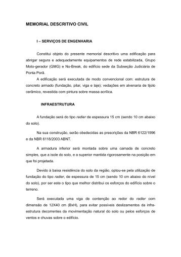 Memorial descritivo - Serviços Civis REV.03 - Justiça Federal de ...