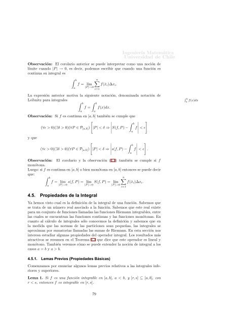 4. Integral de Riemann - DIM - Universidad de Chile