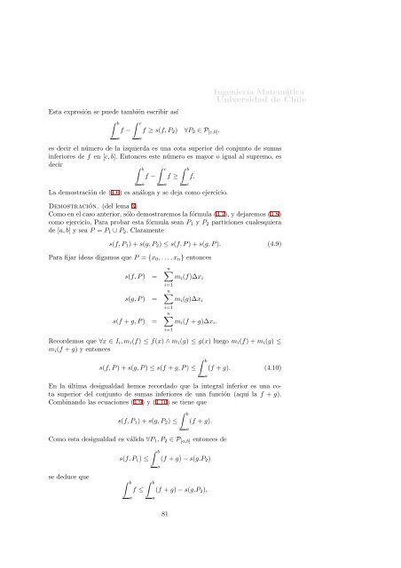 4. Integral de Riemann - DIM - Universidad de Chile