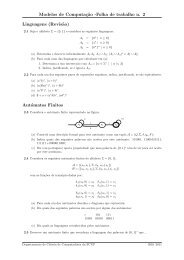 Folha 2 - Departamento de Ciência de Computadores
