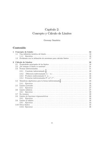 Capítulo 2: Concepto y Cálculo de Límites - Exma.emate.ucr.ac.cr