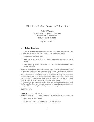 Notes - Departament d'Àlgebra i Geometria - Universitat de Barcelona