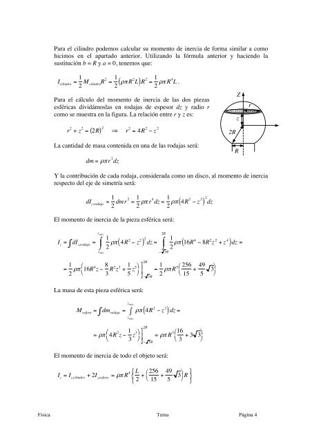 CALCULO DE MOMENTOS DE INERCIA