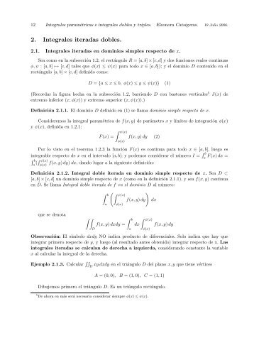 2. Integrales iteradas dobles. - IMERL