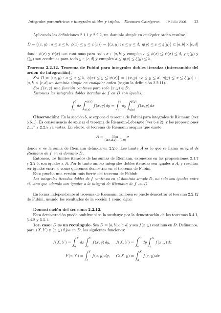 2. Integrales iteradas dobles. - IMERL