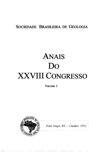 XXVIII CONGRESSO - Sociedade Brasileira de Geologia