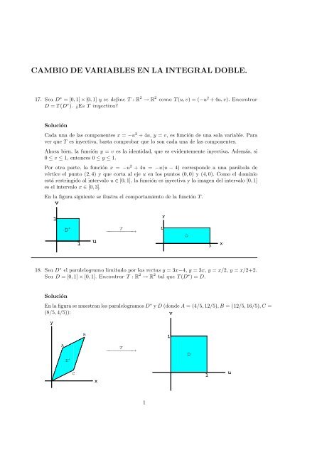 CAMBIO DE VARIABLES EN LA INTEGRAL DOBLE.