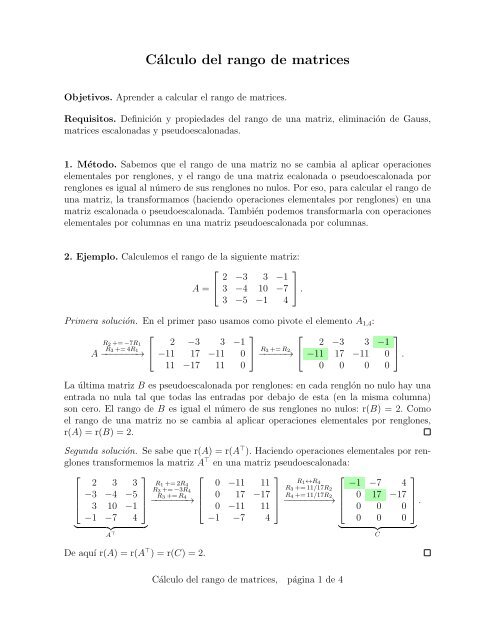 Rango y sistemas de ecuaciones lineales [Con ejercicios resueltos]