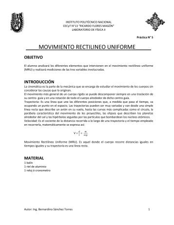 Movimiento Rectilineo Uniforme - Física General