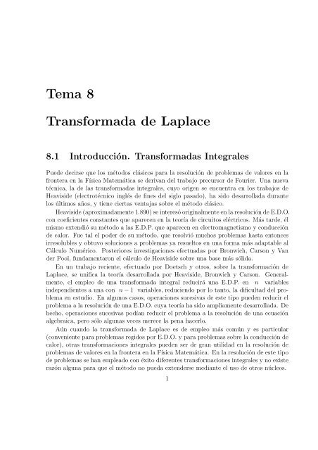 Tema 8 Transformada de Laplace