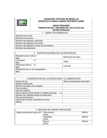 REVISION DE LOS CALCULOS ESTRUCTURALES