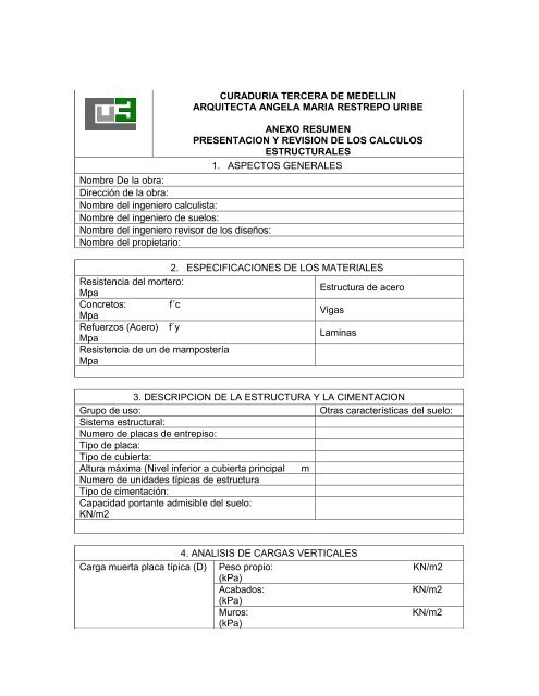 REVISION DE LOS CALCULOS ESTRUCTURALES