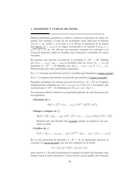Continuidad de funciones de varias variables.