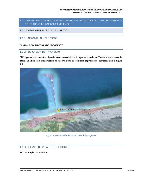 1 1.1 DESCRIPCIÓN GENERAL DEL PROYECTO ... - sinat - Semarnat