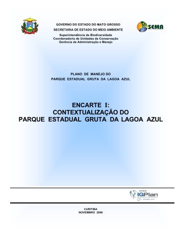 contextualização do parque estadual gruta da lagoa azul - Sema ...