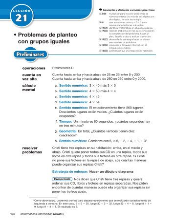 • Problemas de planteo con grupos iguales - Sharyland ISD