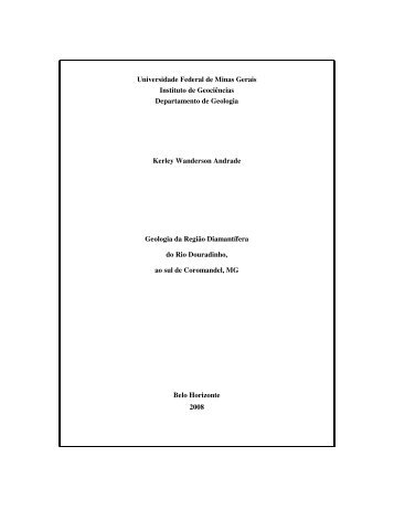 Geologia da Região Diamantífera do Rio Douradinho ao sul de ...