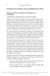 Enseñanza de las tablas y de las propiedades de la tabla