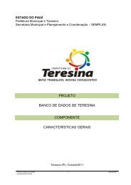 projeto banco de dados de teresina componente características gerais