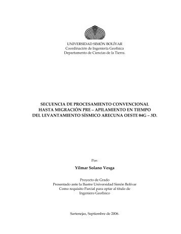 secuencia de procesamiento convencional hasta migración pre