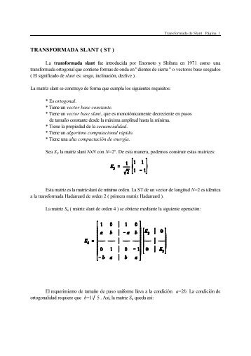 TRANSFORMADA SLANT ( ST )