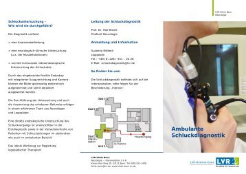 Ambulante Schluckdiagnostik - LVR-Klinik Bonn