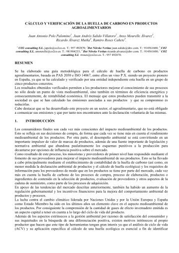 clculo y verificacin de la huella de carbono en productos ...