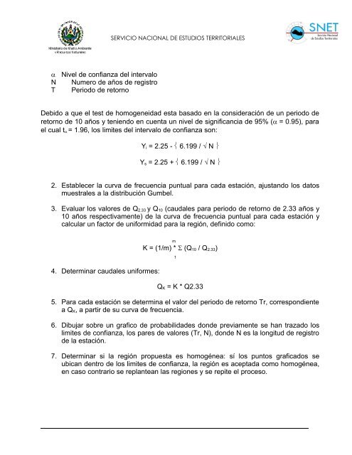 SERVICIO HIDROLÓGICO NACIONAL - SNET