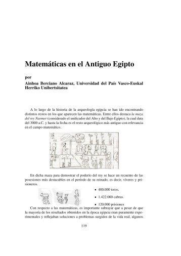 Matemáticas en el Antiguo Egipto - Euskal Herriko Unibertsitatea