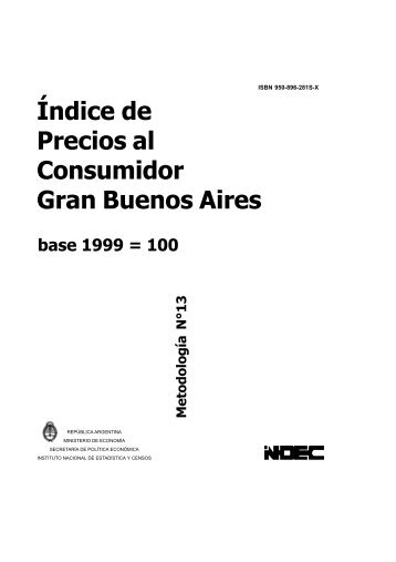 Índice de Precios al Consumidor - GBA base 1999=100