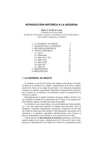 introducción histórica a la geodesia - Instituto de Astronomía y ...