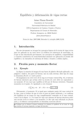 Equilibrio y deformación de vigas rectas - Departamento de Ciencia ...