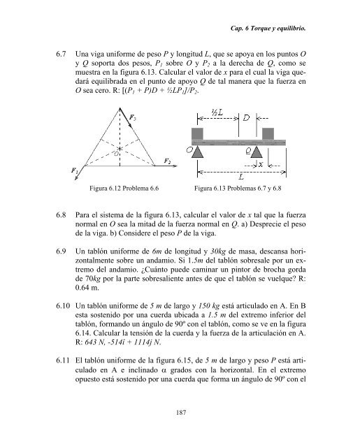 CAPÍTULO 6. TORQUE Y EQUILIBRIO DE CUERPO RÍGIDO. En ...