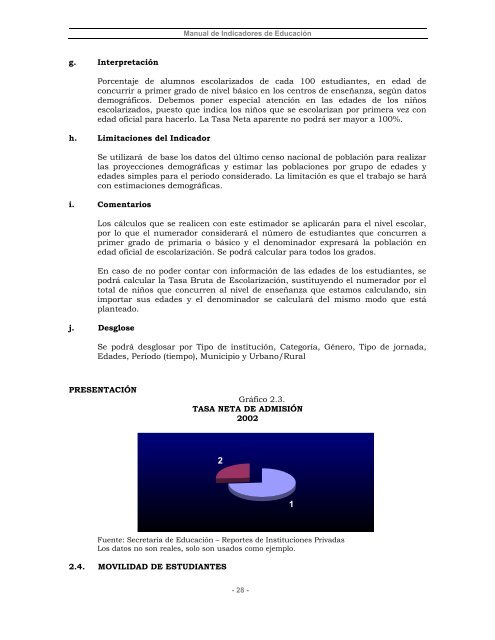 Manual de Indicadores Educativos - Secretaría de Educación